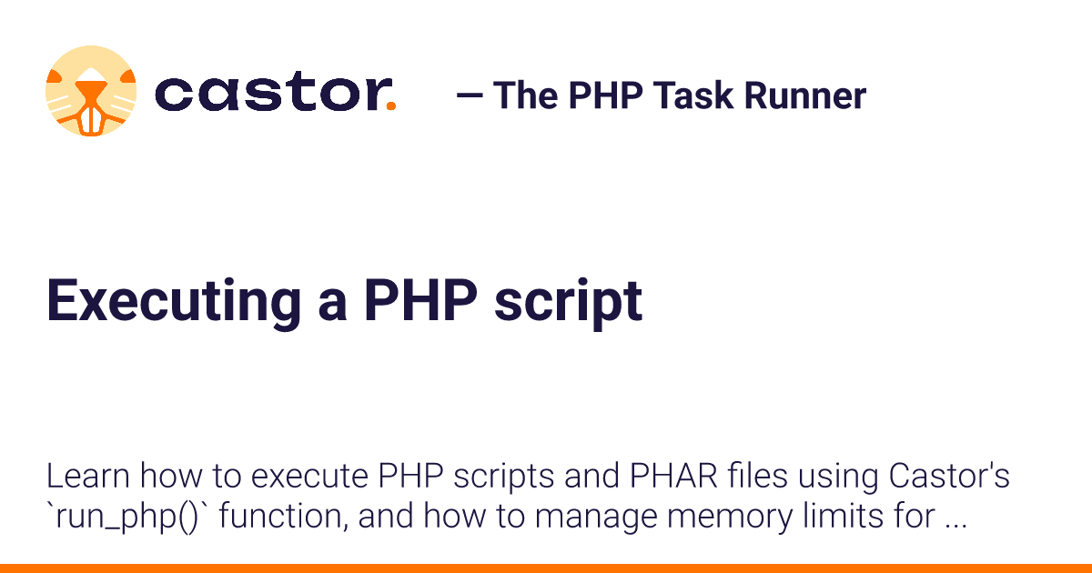 Executing a PHP script - Castor task runner